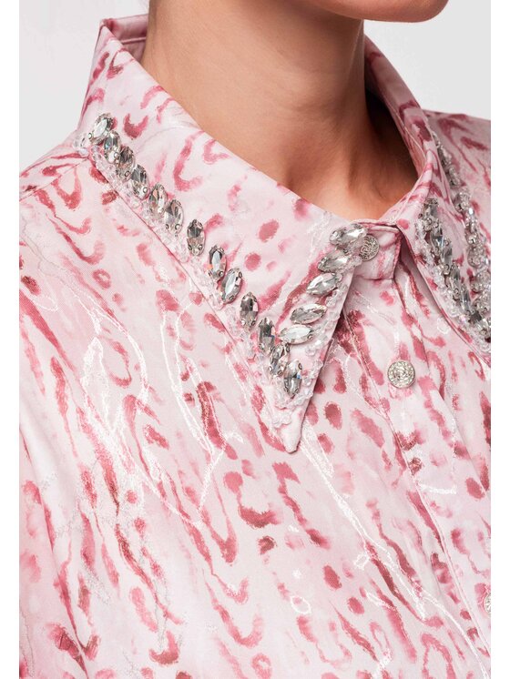 Ombre Ombre Koszula OW-SH-E0017 Różowy Loose Fit