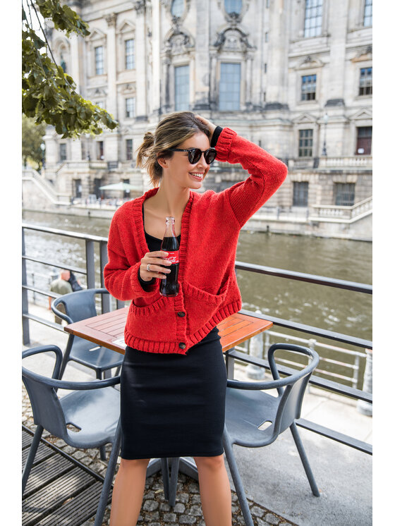 BeWear BeWear Sweter BK074 Pomarańczowy Comfortable Fit