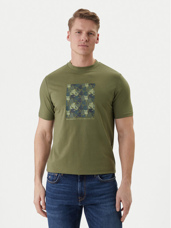 KARL LAGERFELD KARL LAGERFELD Tričko 755037 562221 Zelená Loose Fit