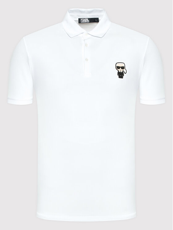KARL LAGERFELD KARL LAGERFELD Polo 745022 500221 Biały Regular Fit