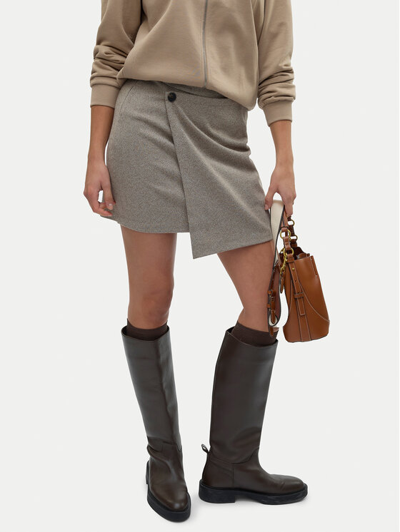 Vero Moda Vero Moda Mini sijonas Kawi 10319663 Smėlio Regular Fit