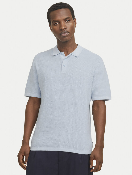 Jack & Jones Pulover George 12268281 Albastru deschis Relaxed Fit