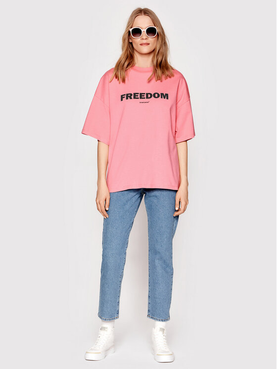 Americanos Americanos Marškinėliai Unisex Brooklyn Heavy Jersey Rožinė Oversize