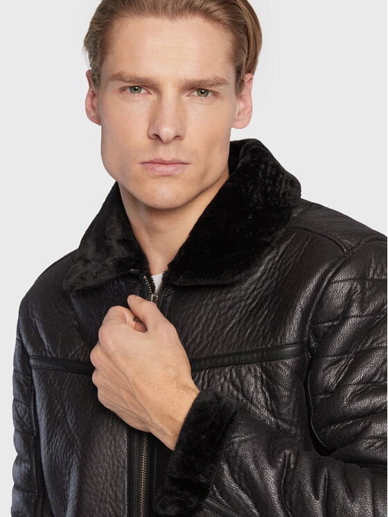 Brave Soul Brave Soul Dirbtinės odos striukė MJK-OUT Juoda Regular Fit