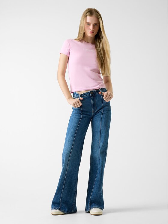 Guess Jeans Guess Jeans T-shirt W4YI01 J1314 Rosa chiaro Slim Fit