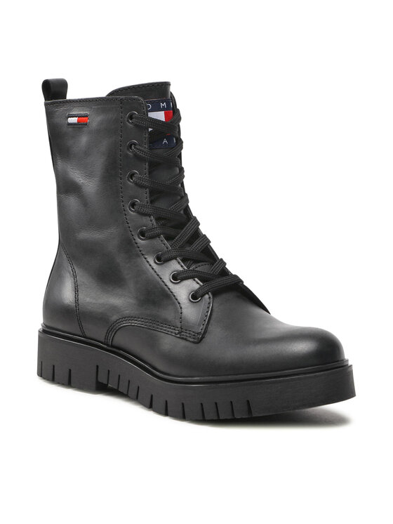 Tommy Jeans Tommy Jeans Ορειβατικά παπούτσια Lace Up Wmns Boot EN0EN01992 Μαύρο