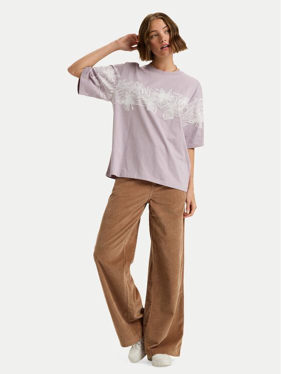 Roxy Roxy Футболка Hangloose Placed ERJZT06019 Фіолетовий Oversize