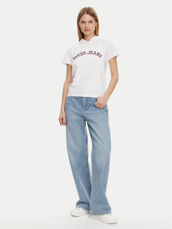Guess Jeans Guess Jeans T-Shirt W5GP28 J1314 Bílá Regular Fit