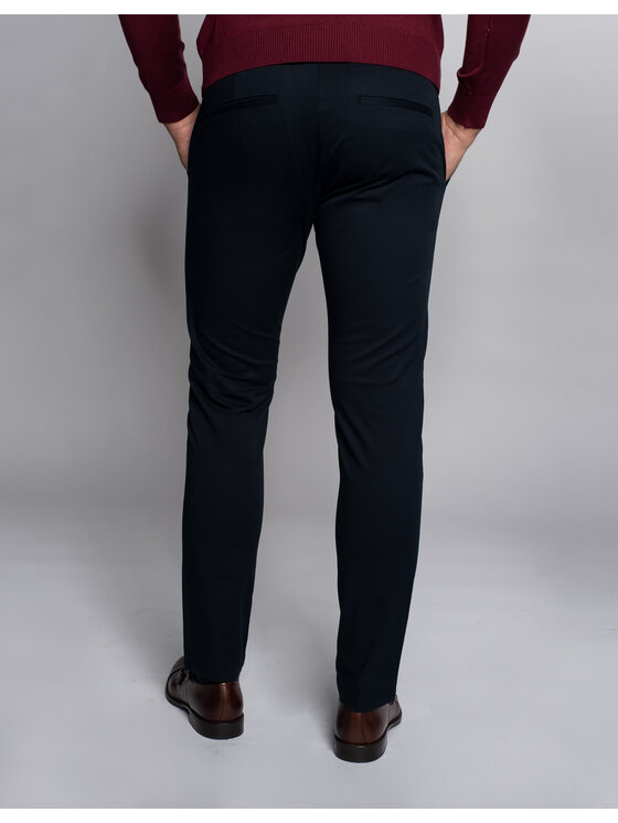 Borgio Borgio Spodnie materiałowe godo Granatowy Slim Fit