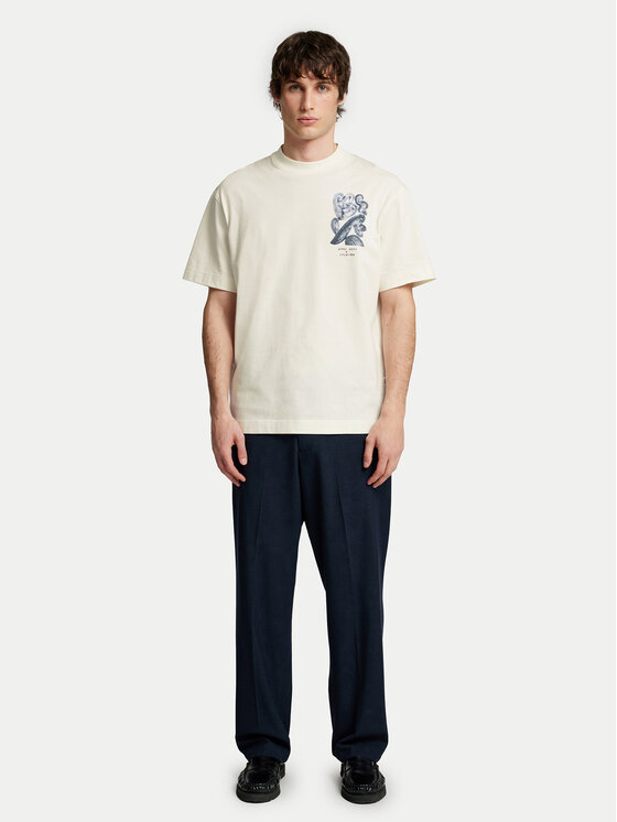 Selected Homme Selected Homme Tricou Will 16097225 Écru Relaxed Fit