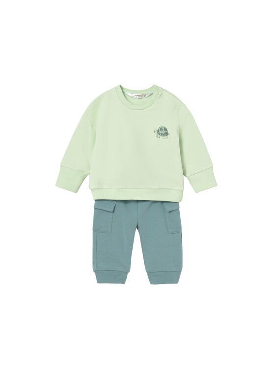 Mayoral Mayoral Set cu 2 perechi de pantaloni de trening și 2 bluze 1628 Verde Regular Fit