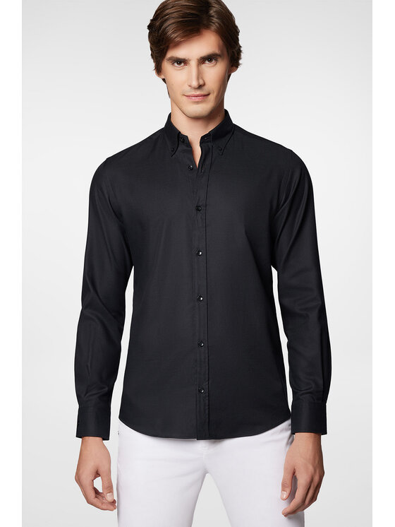 Próchnik Próchnik Koszula PM51 KO073224000048 Czarny Slim Fit