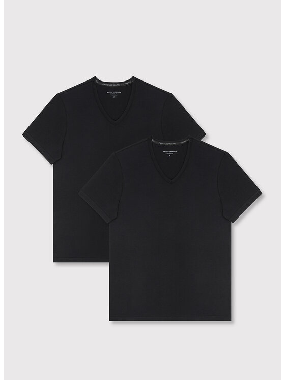 Pako Lorente Pako Lorente Komplet 2 t-shirtów U000B-TT-002 Czarny Slim Fit