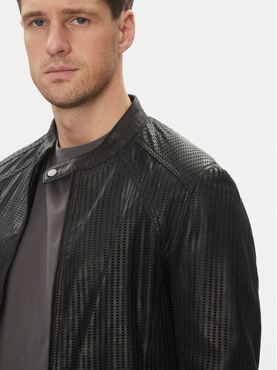 Serge Pariente Serge Pariente Lederjacke Leni Schwarz Slim Fit