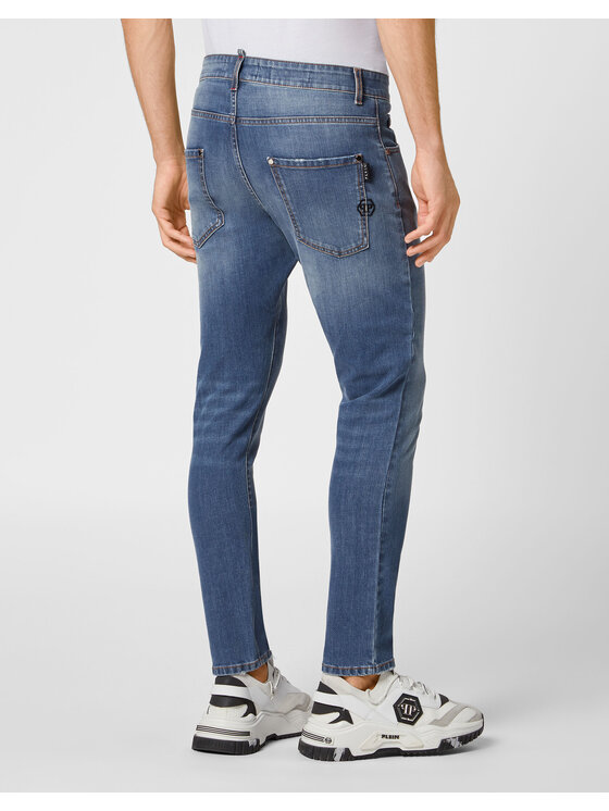 PHILIPP PLEIN PHILIPP PLEIN Jeansy 3593 Světle modrá Straight Leg