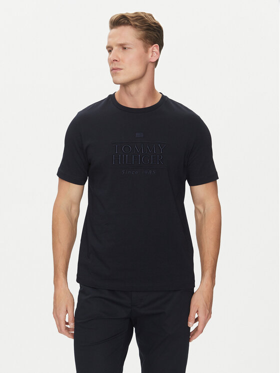 Tommy Hilfiger Tričko Embroidery Logo MW0MW38620 Tmavomodrá Regular Fit