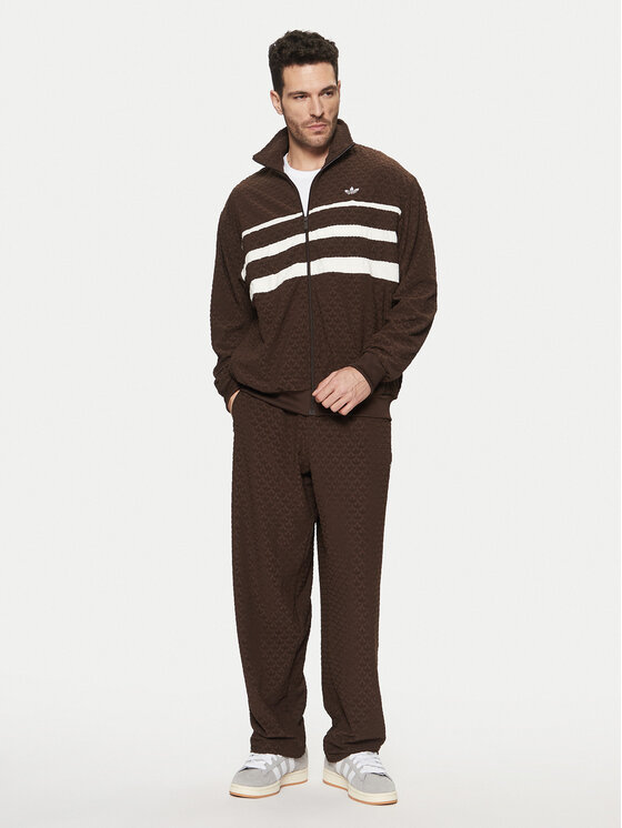 adidas adidas Majica dugih rukava Monogram JP4419 Smeđa Loose Fit