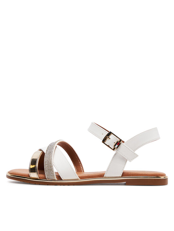 Tommy Hilfiger Sandalen Flat Sandal T3A2-33252-0326 S Weiß | Modivo.de