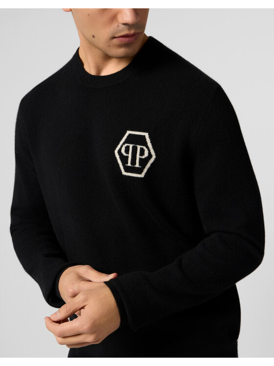PHILIPP PLEIN PHILIPP PLEIN Svetr 29047 Černá Regular Fit