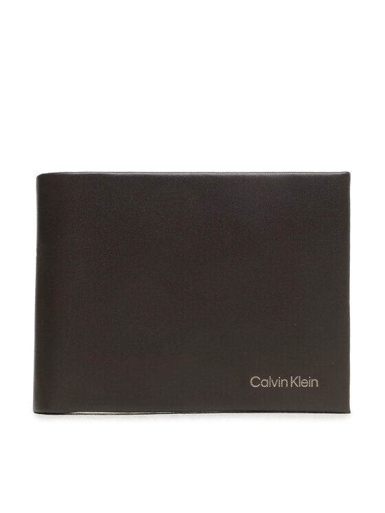 Calvin Klein Голям мъжки портфейл Ck Concise Bifold 5Cc W/Coin L K50K510599 Кафяв