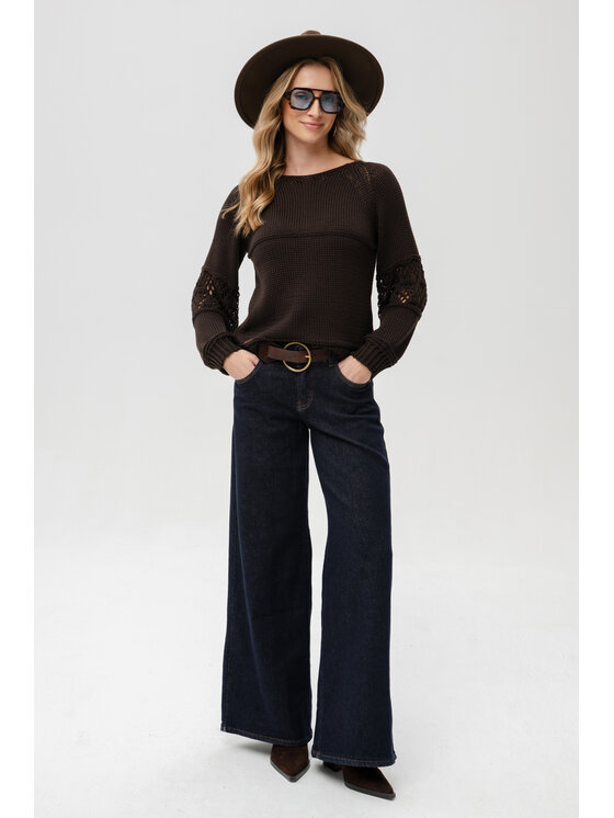 blue shadow blue shadow Sweter Blavia Brązowy Regular Fit