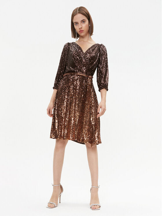 DKNY DKNY Vsakodnevna obleka DD3HR967 Rjava Regular Fit
