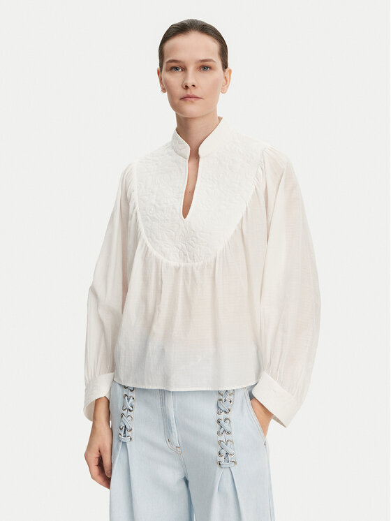 Munthe Munthe Blúz Frantz 251100525130 Ekru Loose Fit