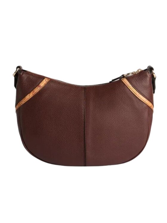 Alviero Martini Alviero Martini Borsa Castle Leather tracolla a mezzaluna Nera Marrone