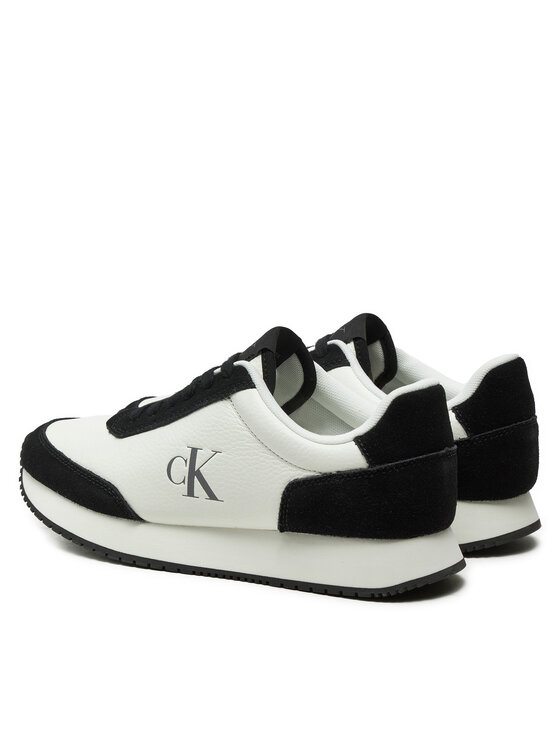Calvin Klein Jeans Calvin Klein Jeans Sneakersy Runner Laceup Low Mix Mg YW0YW01798 Bílá