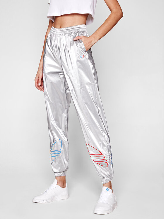 adidas Tepl kov kalhoty adicolor Tricolor Metallic Japona GT8435 St brn Loose Fit Modivo.cz