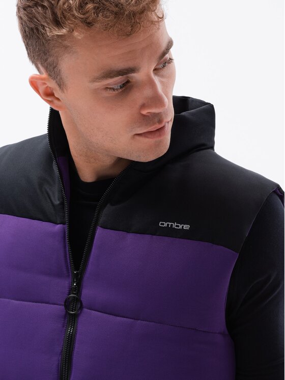 Ombre Ombre Kurtka zimowa V36 Fioletowy Regular Fit