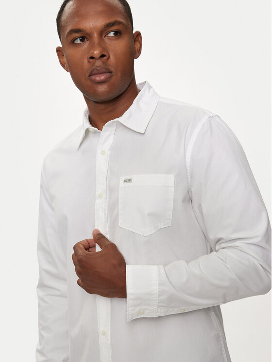 Guess Jeans Guess Jeans Koszula M4YH35 WGCF1 Biały Slim Fit