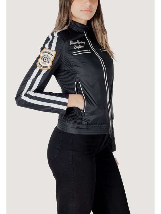 Blauer Blauer Μπουφάν δερμάτινο CATHERINE Μαύρο Slim Fit