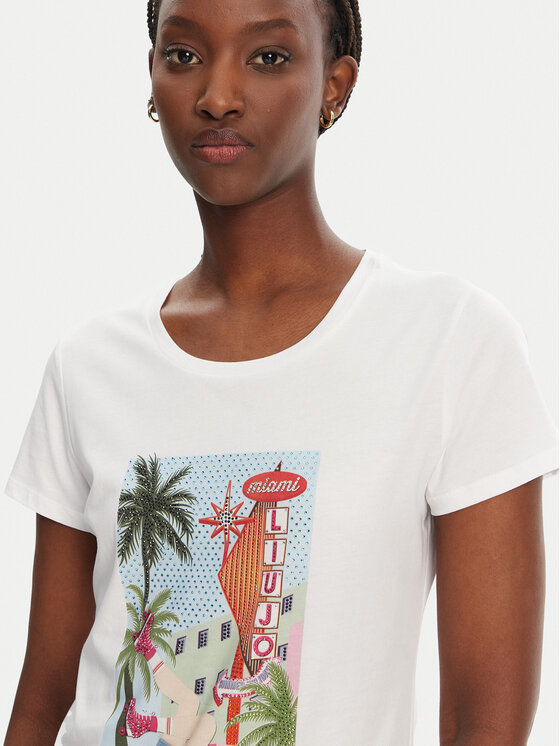 Liu Jo Liu Jo Tricou WA5239 JS923 M9565 Alb Regular Fit