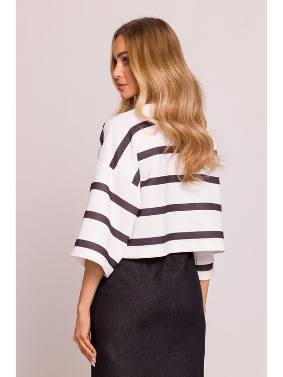 Made of Emotion Made of Emotion Bluza M844 Biały Baggy Fit