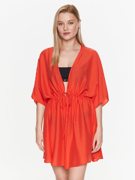 Tommy Hilfiger Kimono Cover Up UW0UW04613 Oranžna Regular Fit