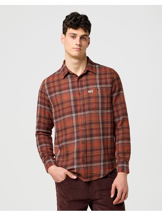 Wrangler Wrangler Koszula 1 PKT FLANNEL SHIRT Kolorowy Regular Fit