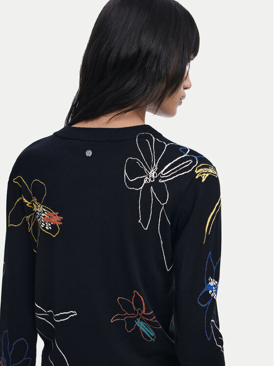 Desigual Desigual Svetr Arty 25WWJF33 Černá Regular Fit