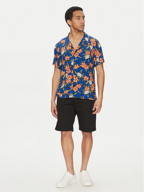 BOSS BOSS Srajca Beach 50535793 Modra Regular Fit