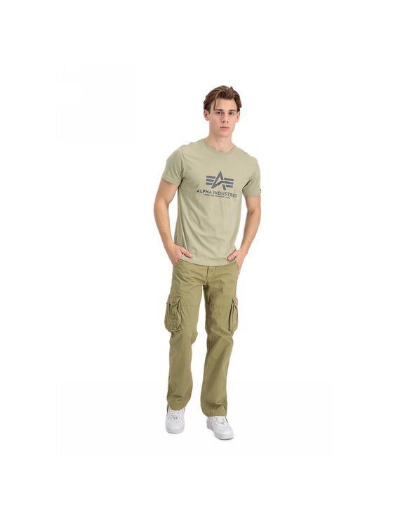 Alpha Industries Alpha Industries T-Shirt AI.100501-82 Khaki Basic Fit
