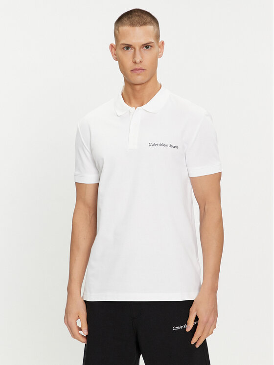 Calvin Klein Jeans Calvin Klein Jeans Polo Institutional J30J325495 Λευκό Regular Fit