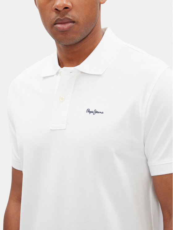 Pepe Jeans Pepe Jeans Polo majica Essential PM542298 Bela Regular Fit