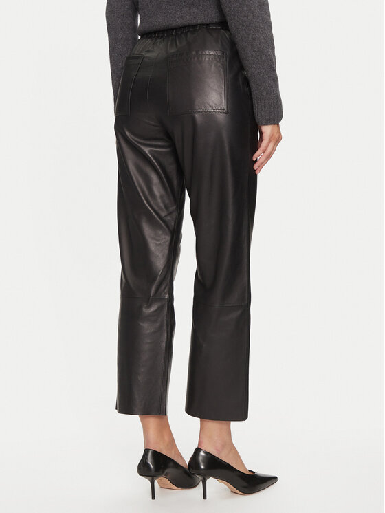 Serge Pariente Serge Pariente Pantaloni di pelle Sarah Nero Regular Fit