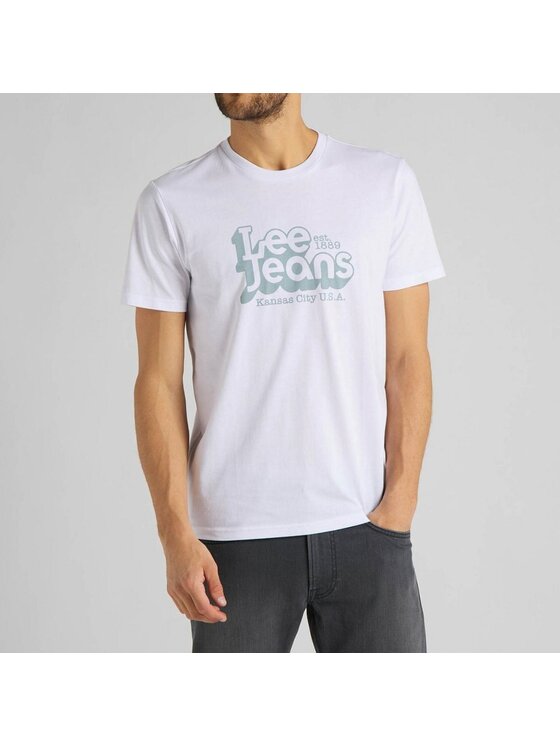 Lee Lee T-shirt SS 70S LOGO TEE Bianco Regular Fit