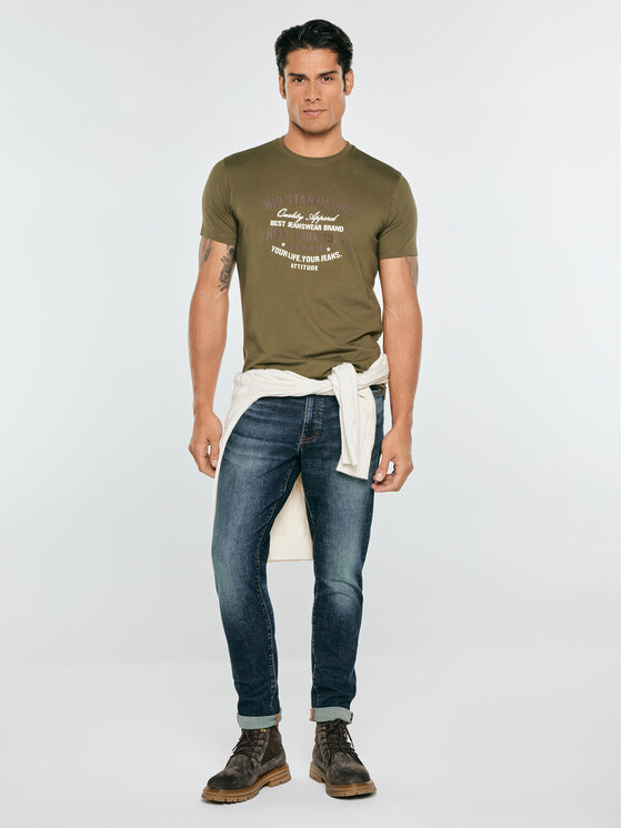BIG STAR BIG STAR T-Shirt NEVISSER Zielony Basic Fit