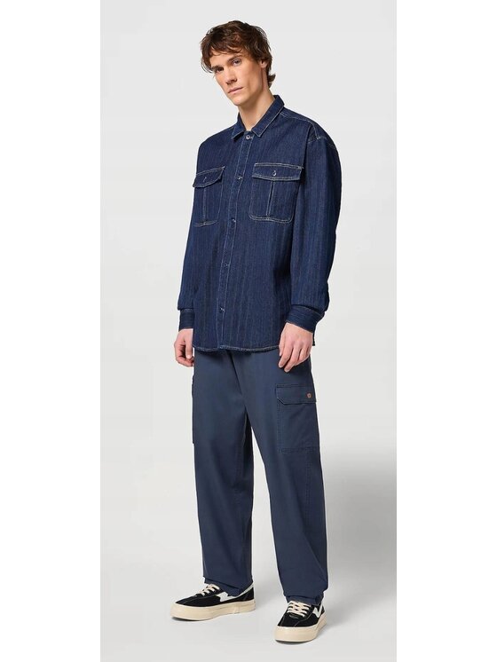 Wrangler Wrangler Spodnie materiałowe Casey Jones Utility Niebieski Relaxed Fit