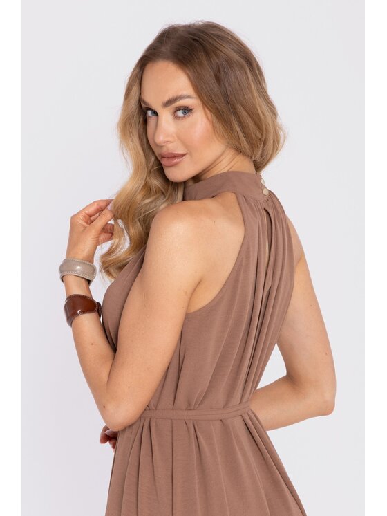 Made of Emotion Made of Emotion Sukienka koktajlowa M915 Brązowy A-Line Fit