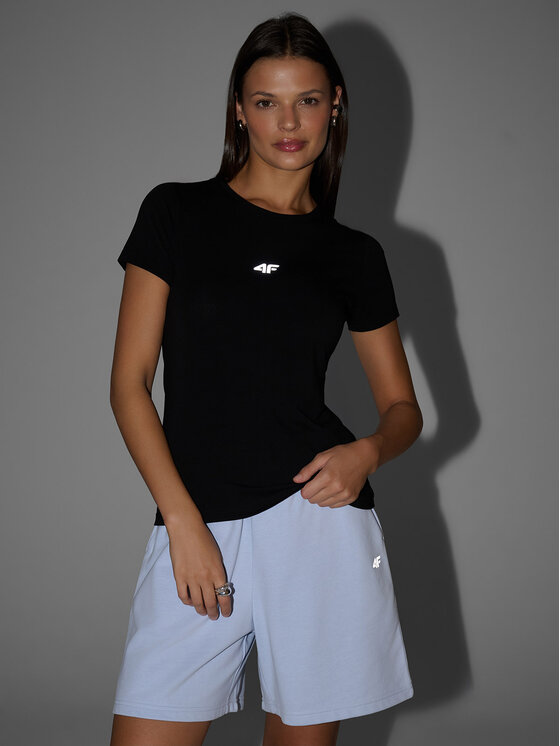 4F 4F T-Shirt NOS Czarny Slim Fit