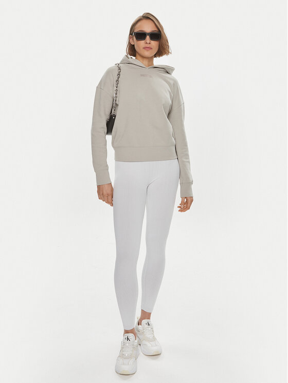 Calvin Klein Calvin Klein Bluza Micro Logo K20K206631 Beżowy Relaxed Fit