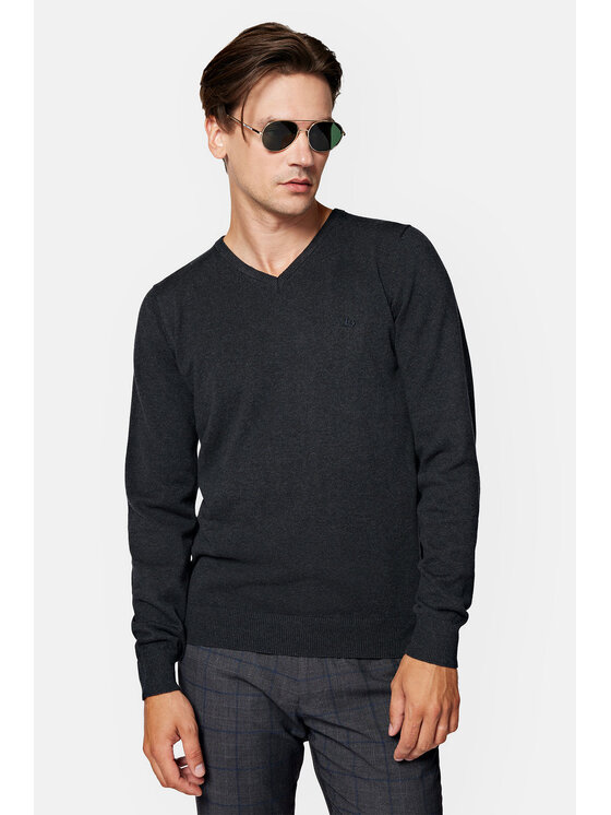 Lancerto Lancerto Sweter Lenny SW073223000031 Szary Regular Fit